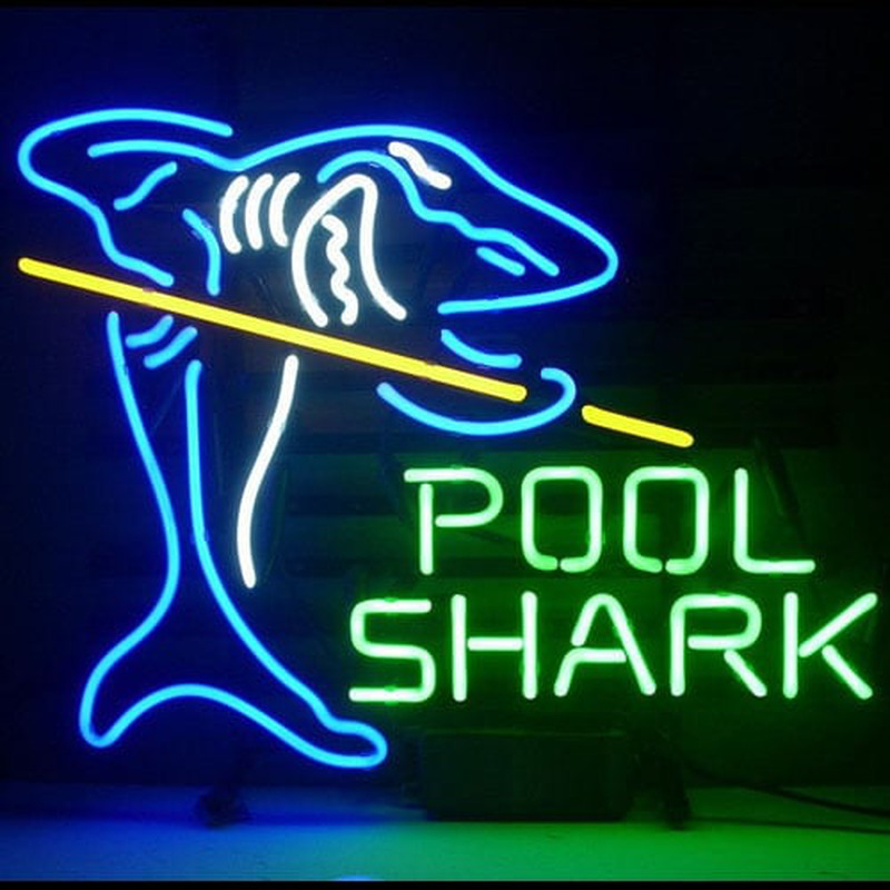 New Pool Shark Billiards Gameroom Neon Bier Bar Pub Bord