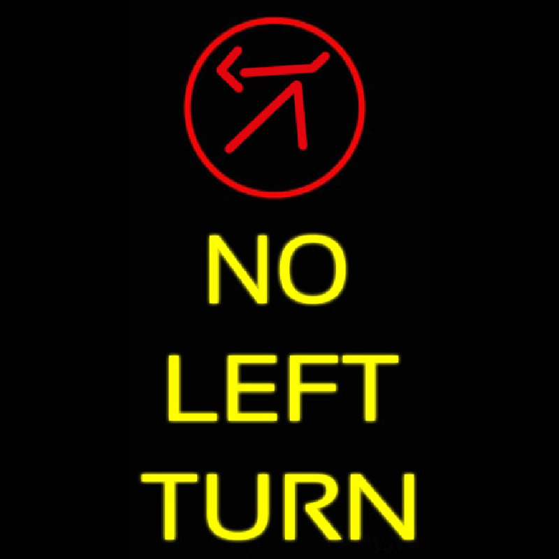 No Left Turn Neonreclame