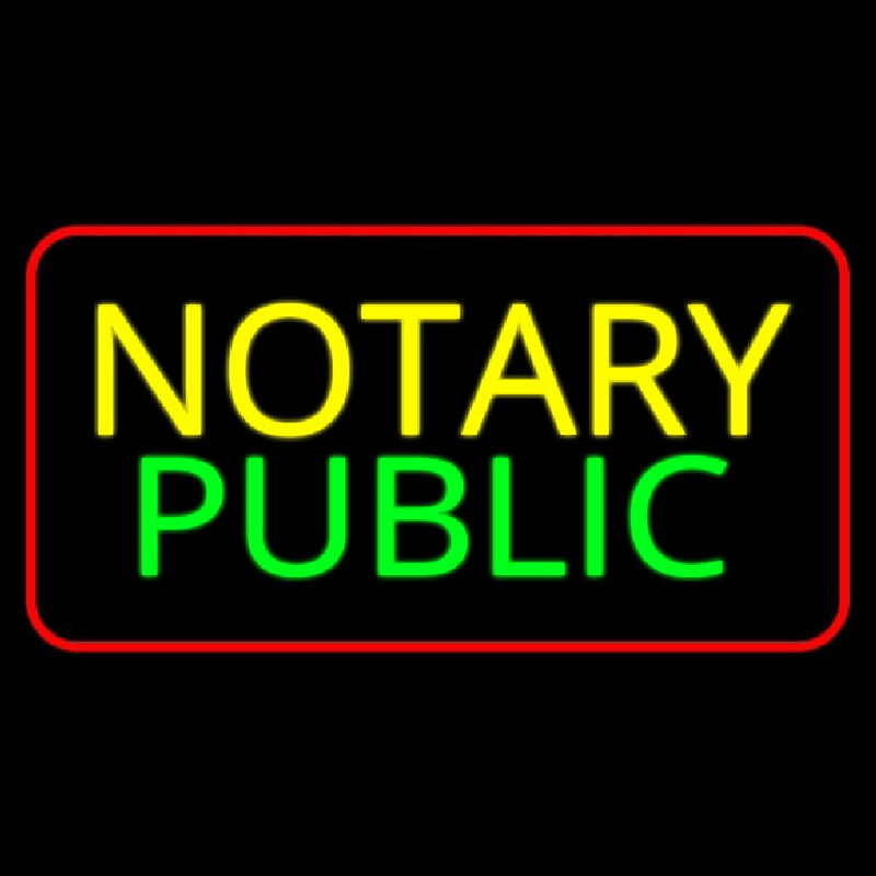 Notary Public Red Border Neonreclame