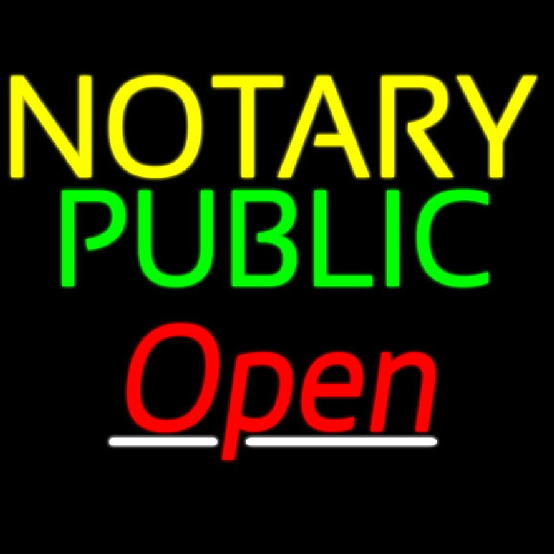 Notary Public Red Open Neonreclame