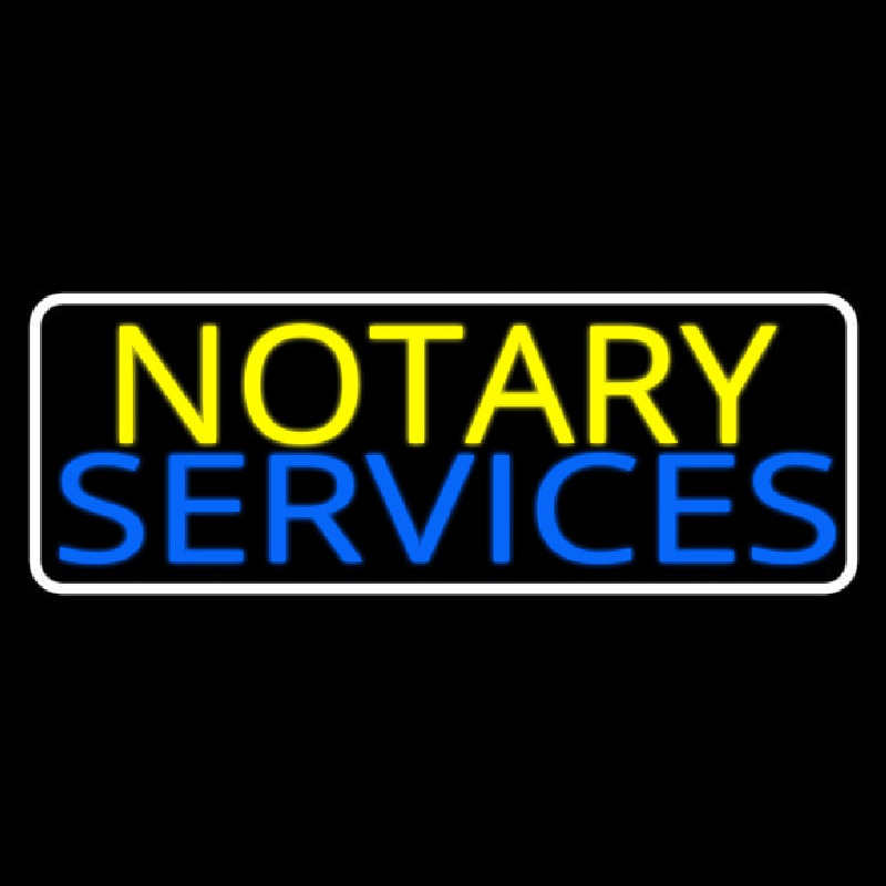 Notary Services With White Border Neonreclame