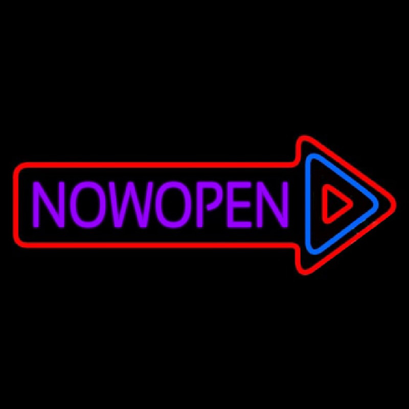 Now Open With Multicolor Arrow Neonreclame