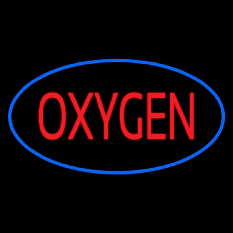 O ygen Oval Blue Neonreclame