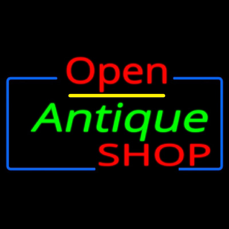 Open Antiques Shop Neonreclame