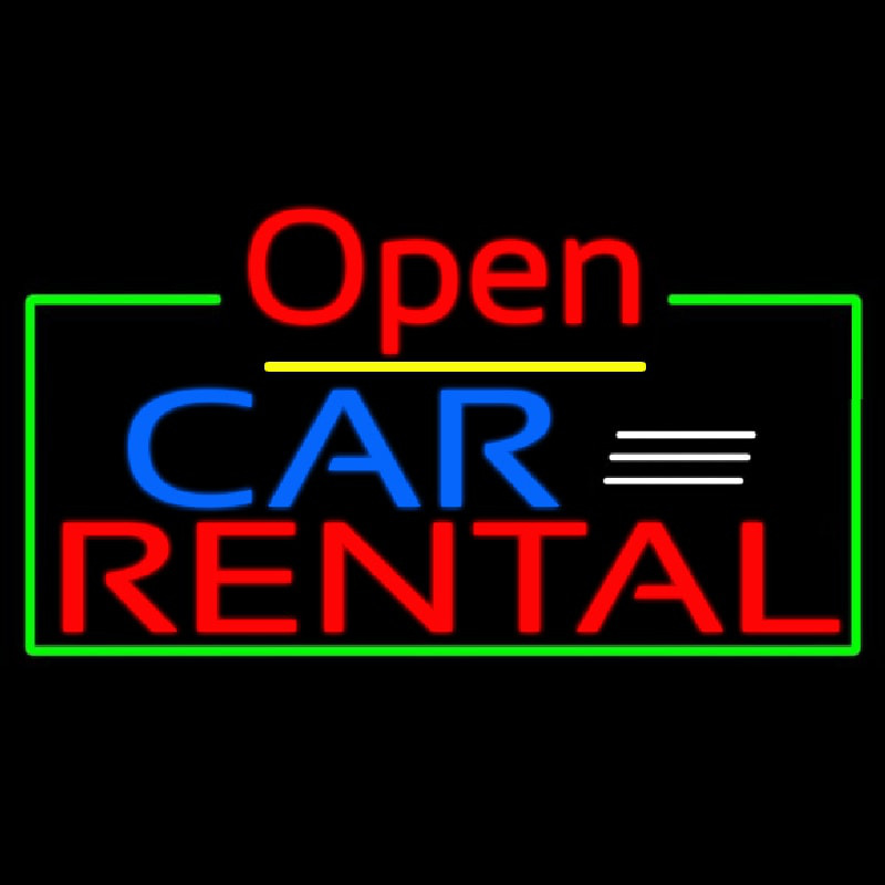 Open Car Rental Neonreclame