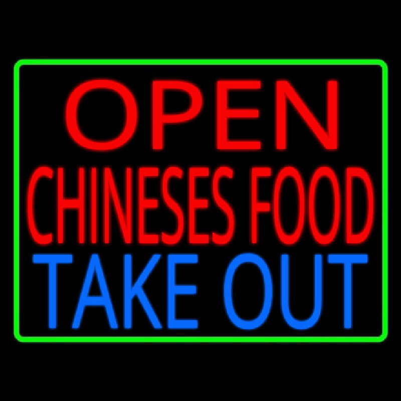 Open Chinese Food Take Out Neonreclame