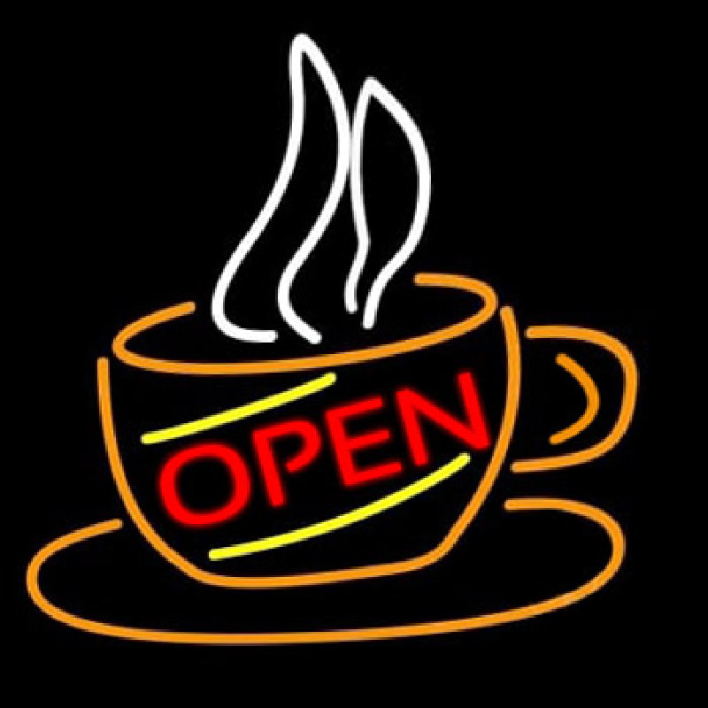 Open Coffee Cup Neonreclame