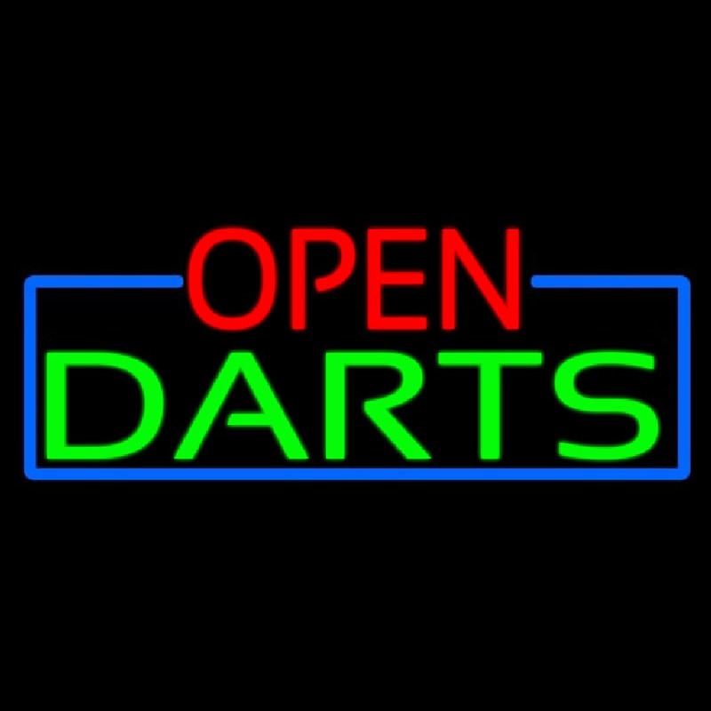 Open Darts With Blue Border Neonreclame