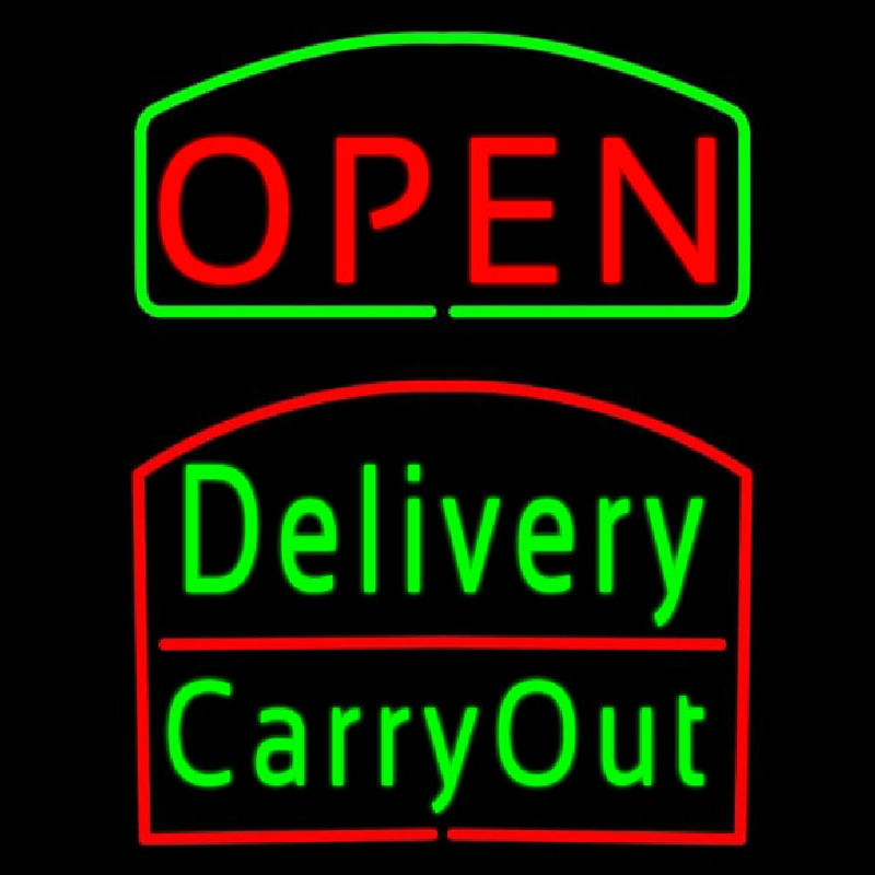 Open Delivery Carry Out Neonreclame