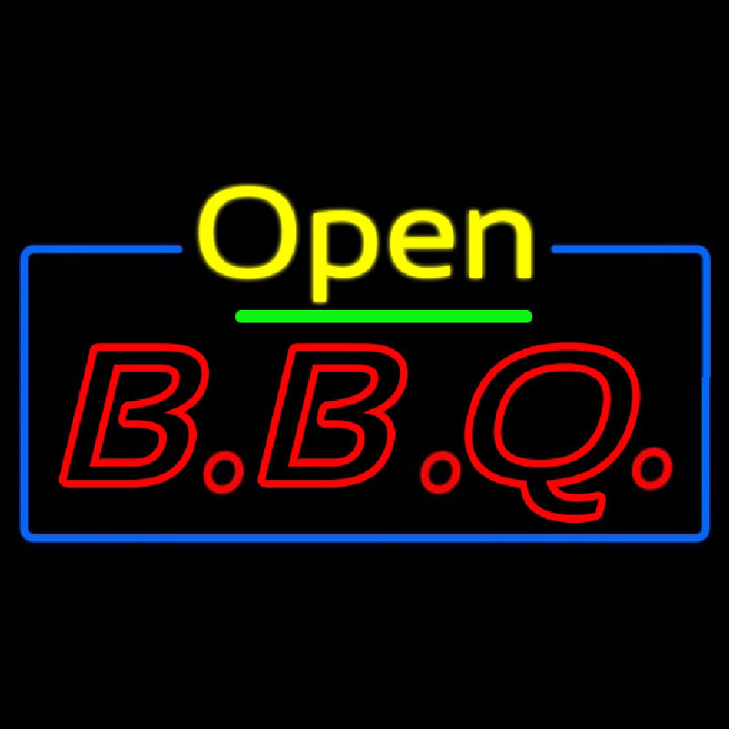 Open Double Stroke Bbq Neonreclame