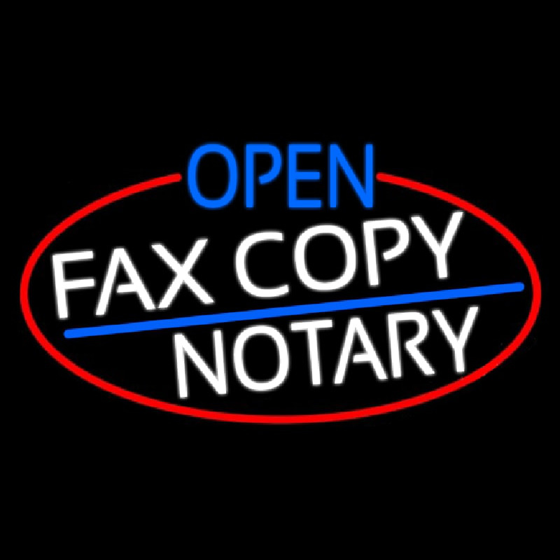 Open Fa  Copy Notary Oval With Red Border Neonreclame