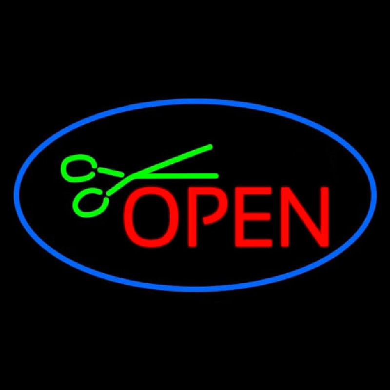 Open Oval Blue Neonreclame