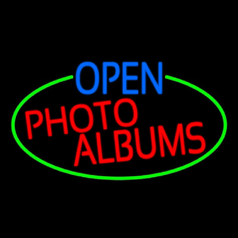 Open Photo Albums Oval With Green Border Neonreclame