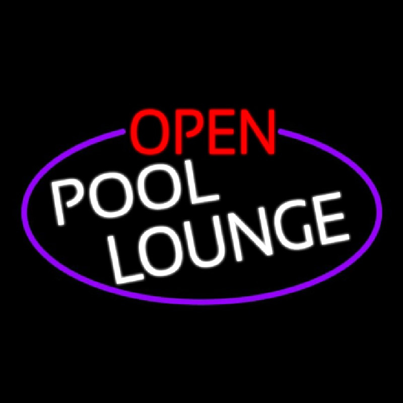 Open Pool Lounge Oval With Purple Border Neonreclame