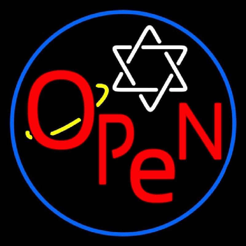 Open Psychic Blue Border Neonreclame