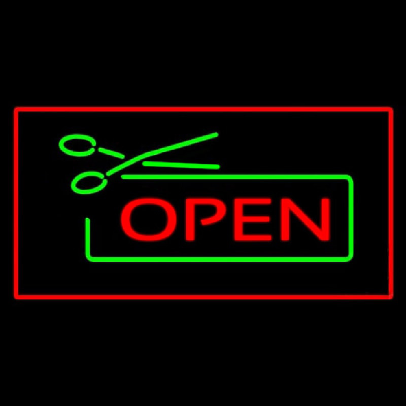 Open Rectangle Red Neonreclame