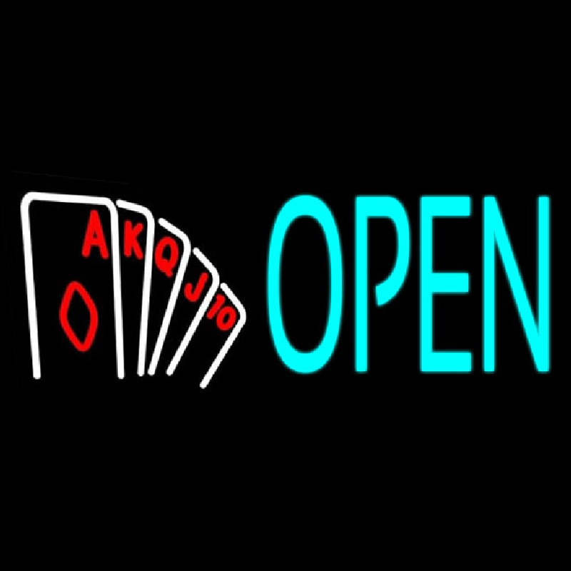 Open Royal Flush Poker Neonreclame