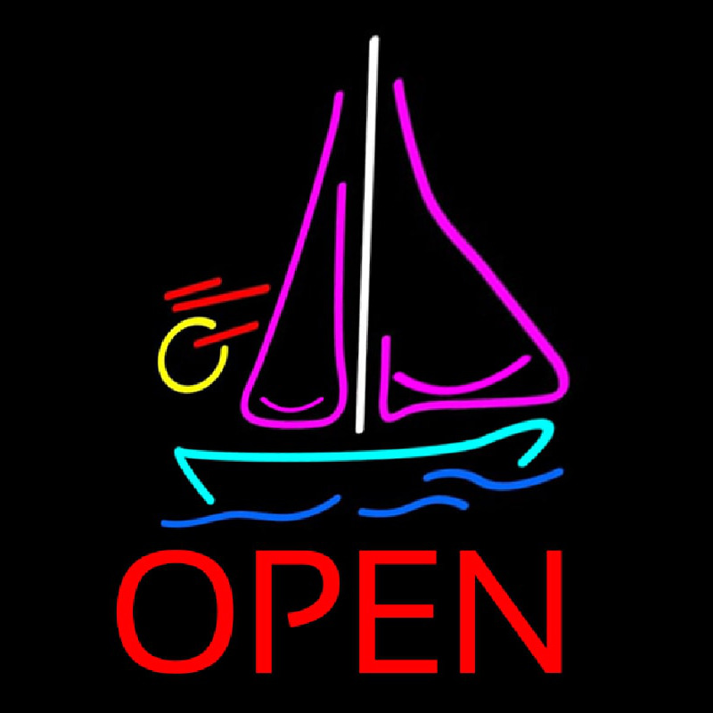 Open Sailboat Neonreclame