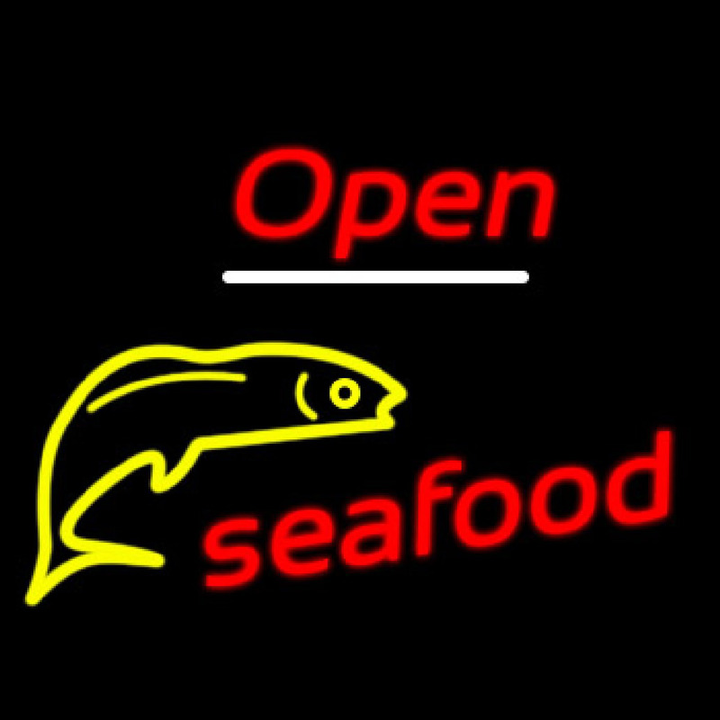 Open Seafood Logo Neonreclame