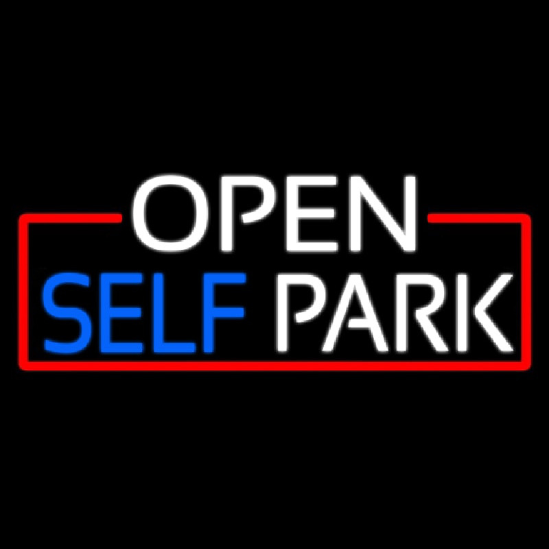 Open Self Park With Red Border Neonreclame