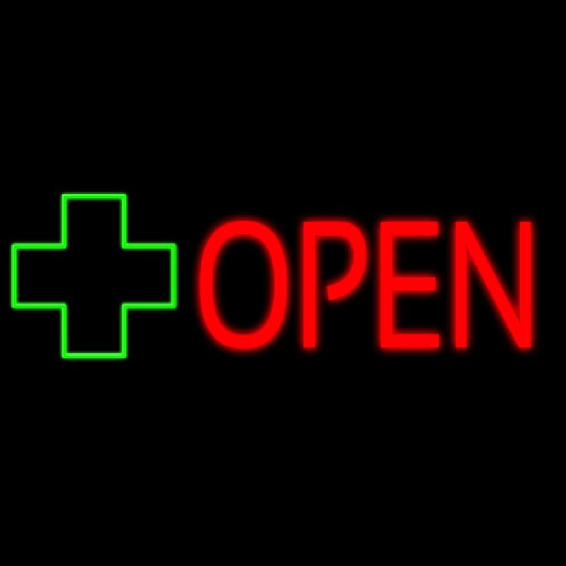 Open With Cross Logo Neonreclame