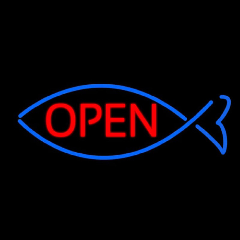 Open With Fish Neonreclame