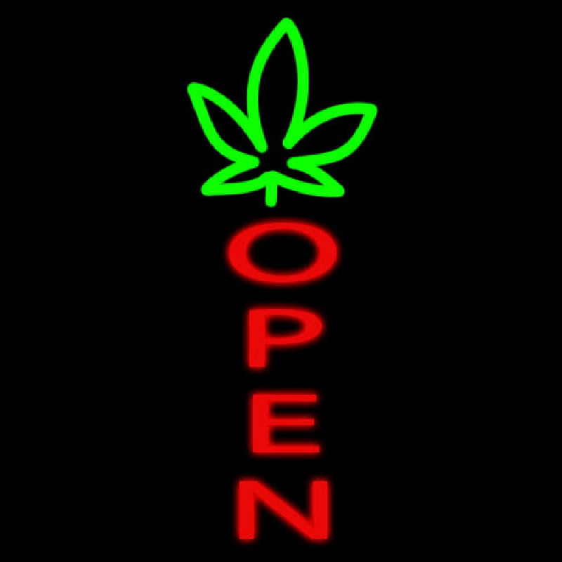 Open With Leaf Logo Neonreclame