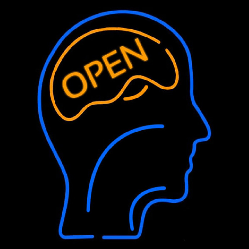 Open With Man Head Neonreclame
