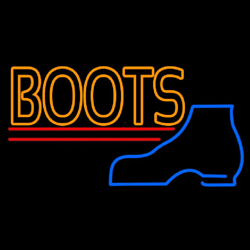 Orange Double Stroke Boots Neonreclame