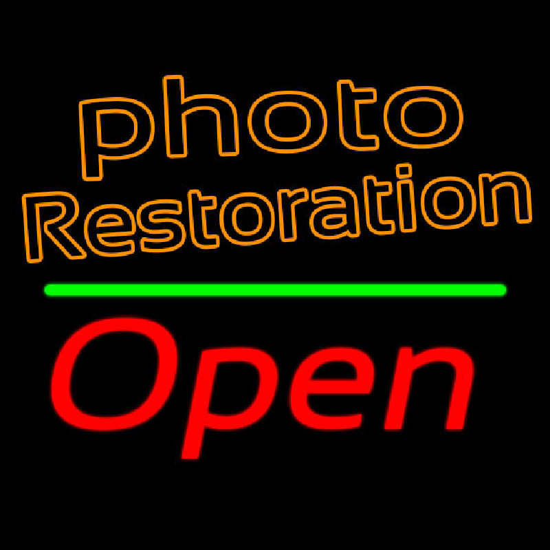 Orange Photo Restoration With Open 2 Neonreclame