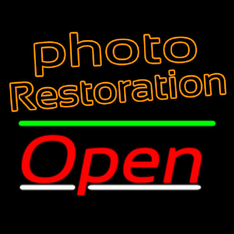 Orange Photo Restoration With Open 3 Neonreclame