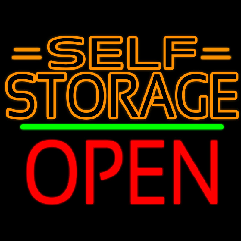 Orange Self Storage Block With Open 1 Neonreclame
