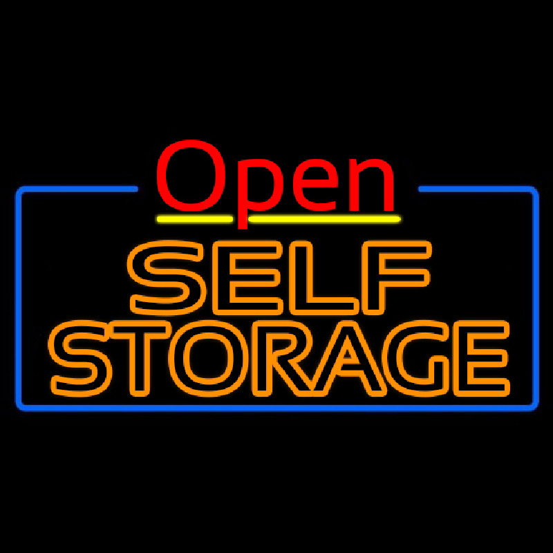 Orange Self Storage Block With Open 4 Neonreclame