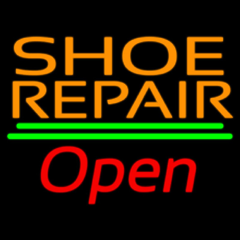 Orange Shoe Repair Open Neonreclame