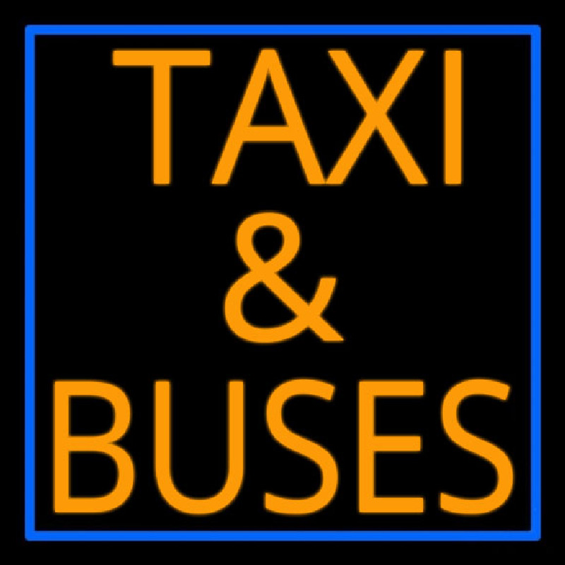 Orange Ta i And Buses With Border Neonreclame