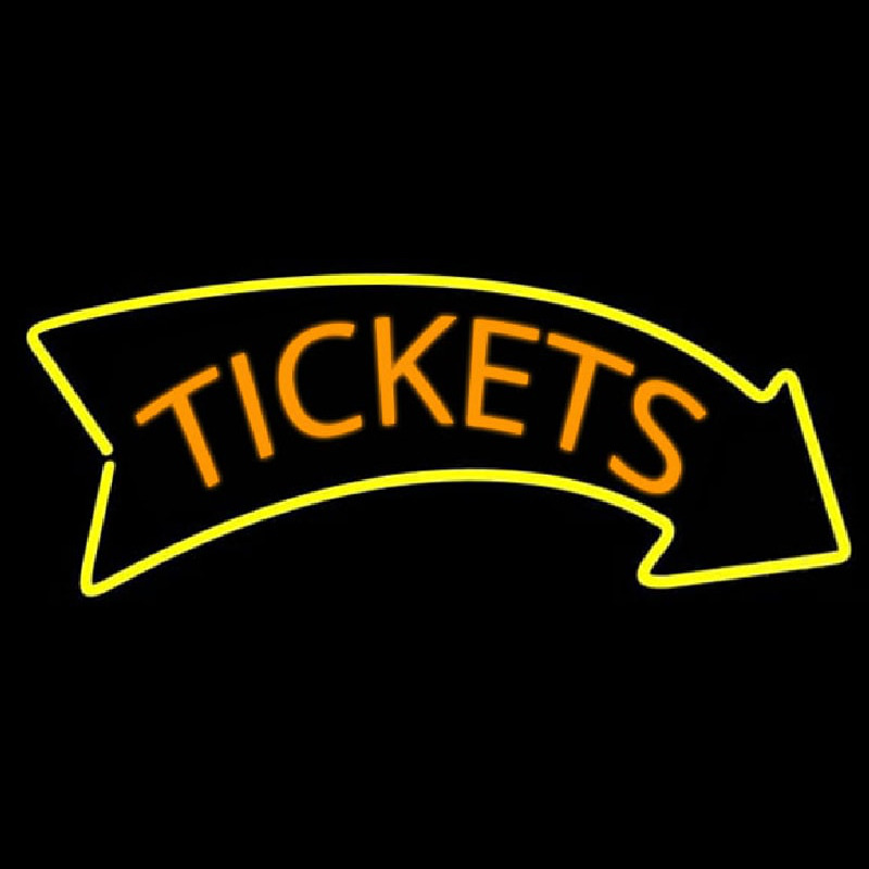 Orange Tickets Yellow Arrow Neonreclame