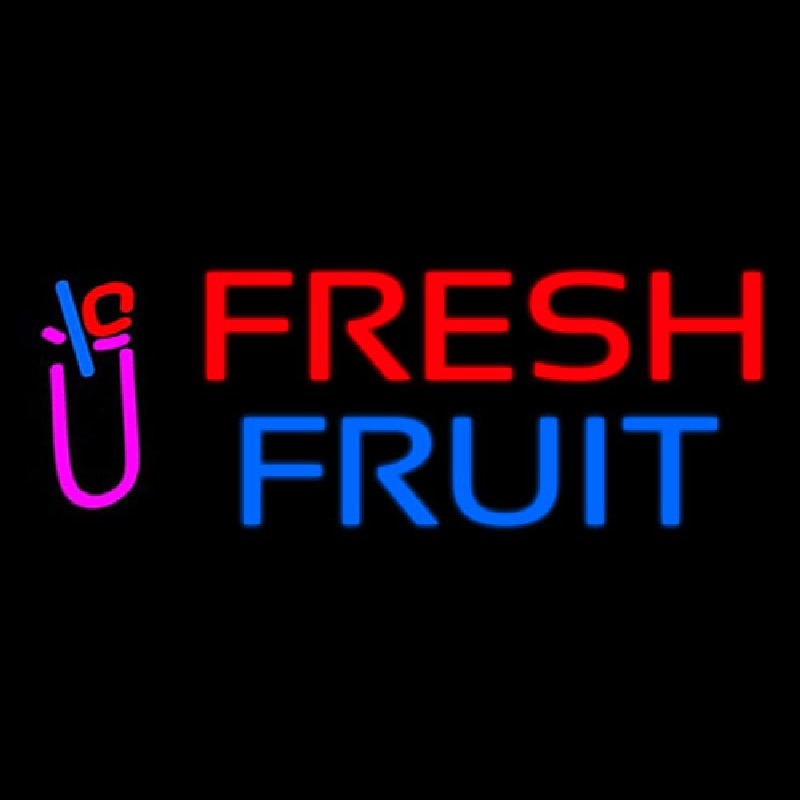 Oval Fresh Fruit Smoothies Neonreclame