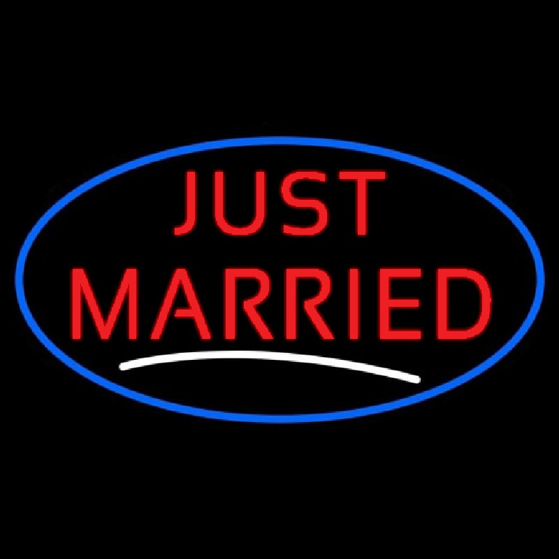 Oval Just Married Neonreclame