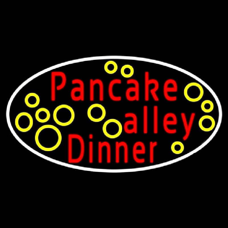 Oval Pancake Alley Dinner Neonreclame