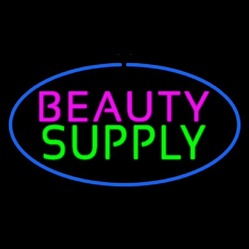 Oval Pink Beauty Green Supply Blue Border Neonreclame
