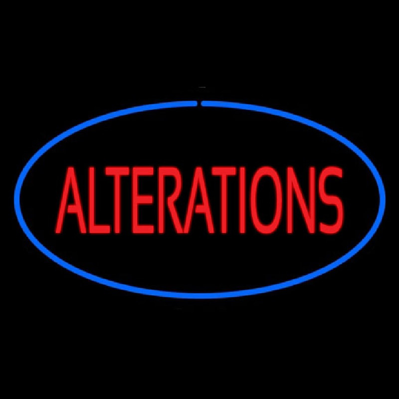 Oval Red Alteration Blue Border Neonreclame