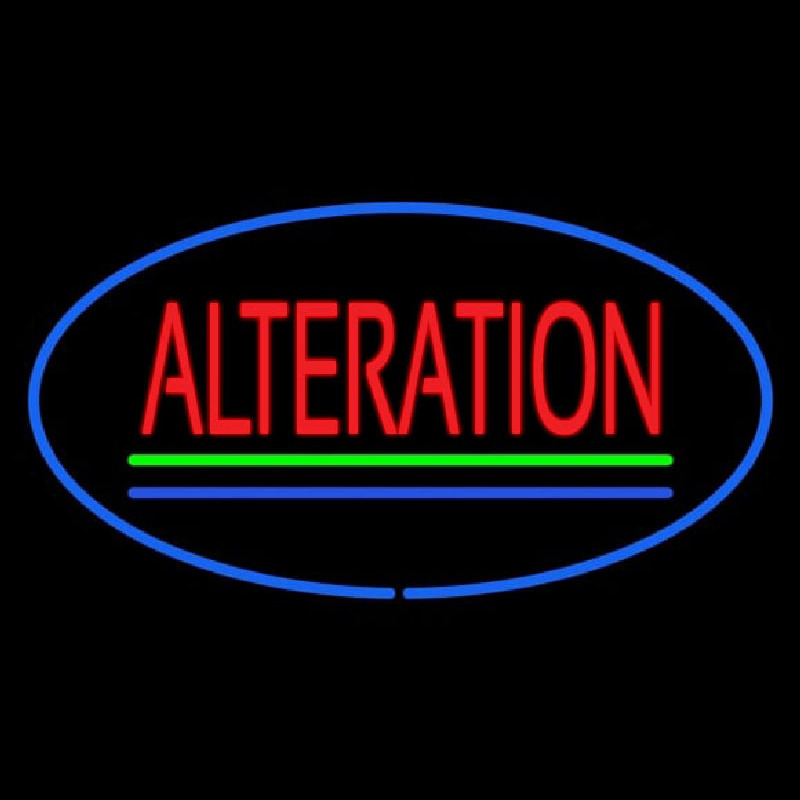 Oval Red Alteration Blue Green Line Neonreclame