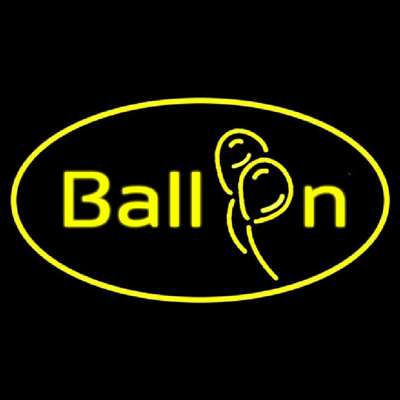 Oval Yellow Balloon Neonreclame