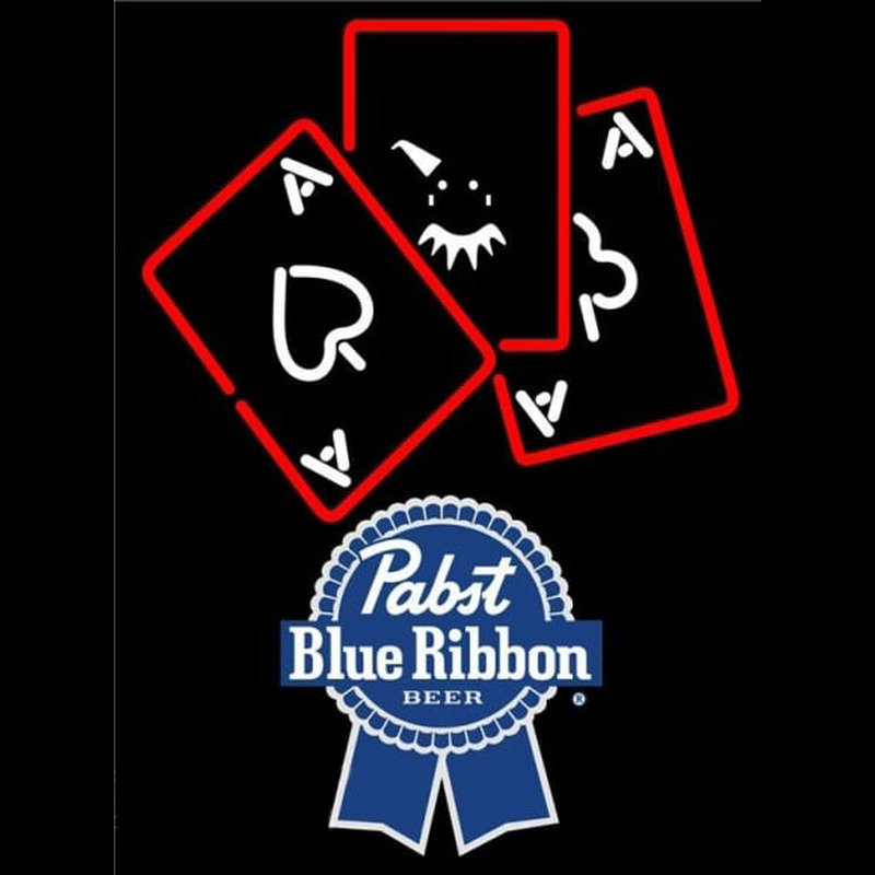 Pabst Blue Ribbon Ace And Poker Beer Sign Neonreclame