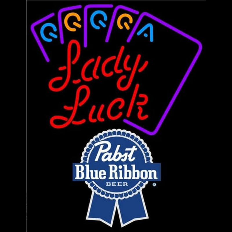 Pabst Blue Ribbon Lady Luck Series Beer Sign Neonreclame