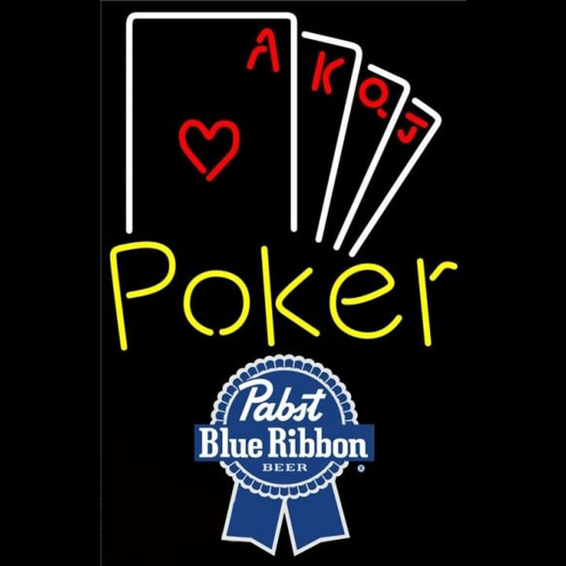 Pabst Blue Ribbon Poker Ace Series Beer Sign Neonreclame