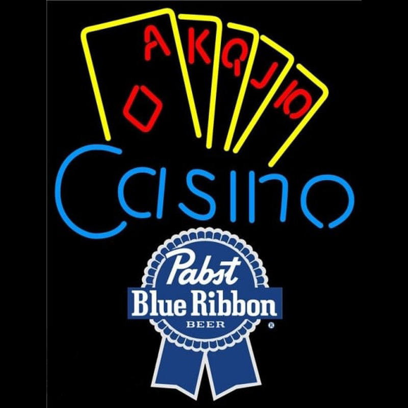 Pabst Blue Ribbon Poker Casino Ace Series Beer Sign Neonreclame