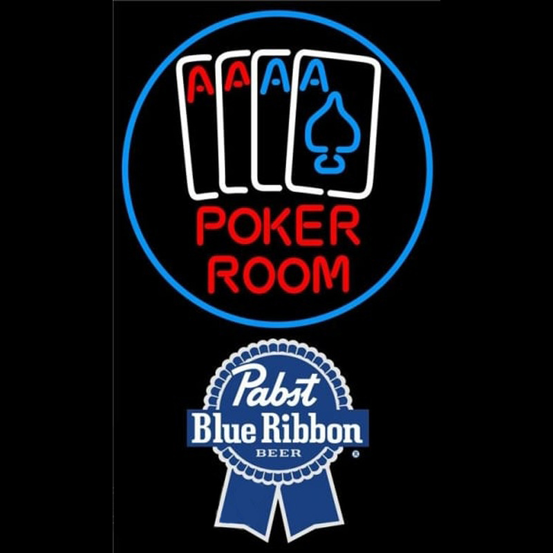 Pabst Blue Ribbon Poker Room Beer Sign Neonreclame