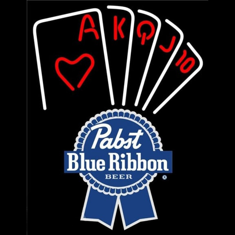 Pabst Blue Ribbon Poker Series Beer Sign Neonreclame