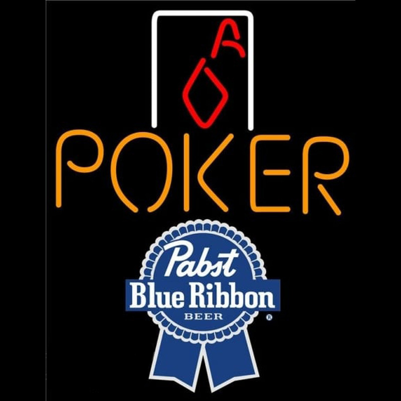 Pabst Blue Ribbon Poker Squver Ace Beer Sign Neonreclame